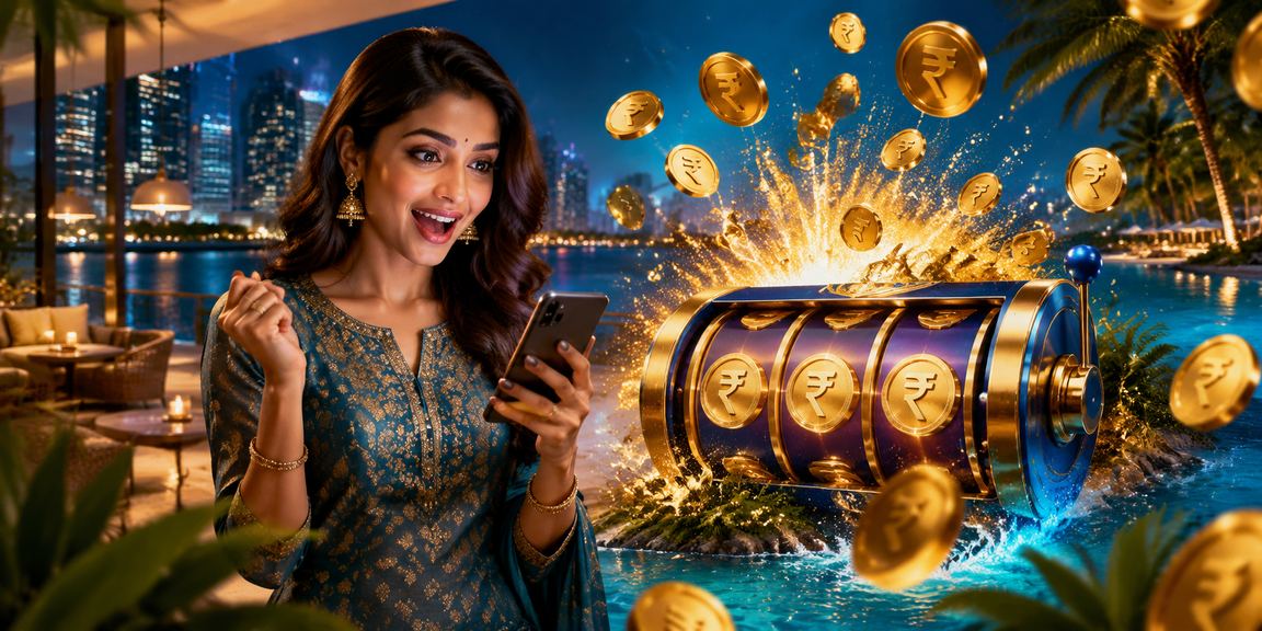 Colorful Indian slots game playing on mobile device